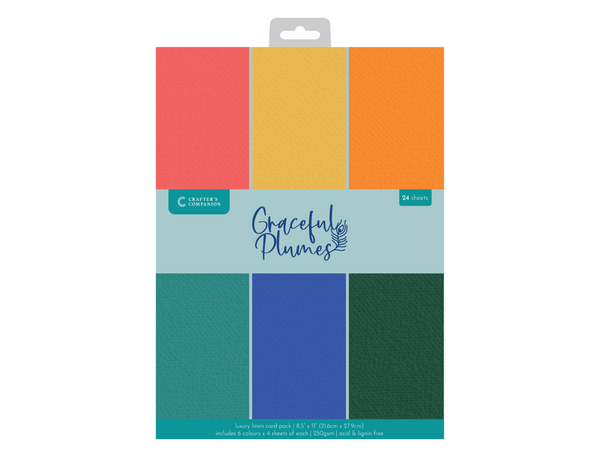 Graceful Plumes Luxury Linen Card Pack 8.5