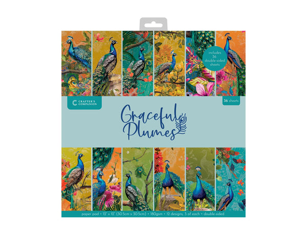 Graceful Plumes Paper Pad 12x12