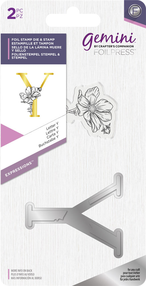 Gemini FOILPRESS Expressions Large Stamp and Die Set - Letter Y