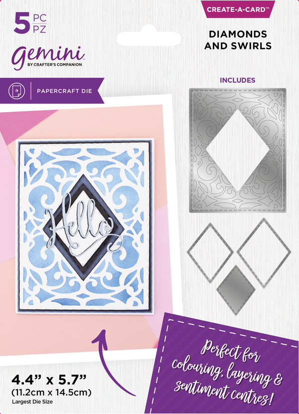 Gemini Simple Create a card Die - Diamonds and Swirls
