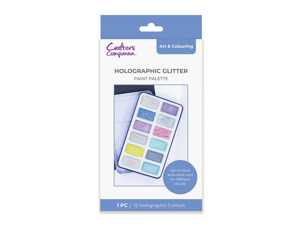 Crafter's Companion Holographic Glitter Paint Palette - 12 Colours