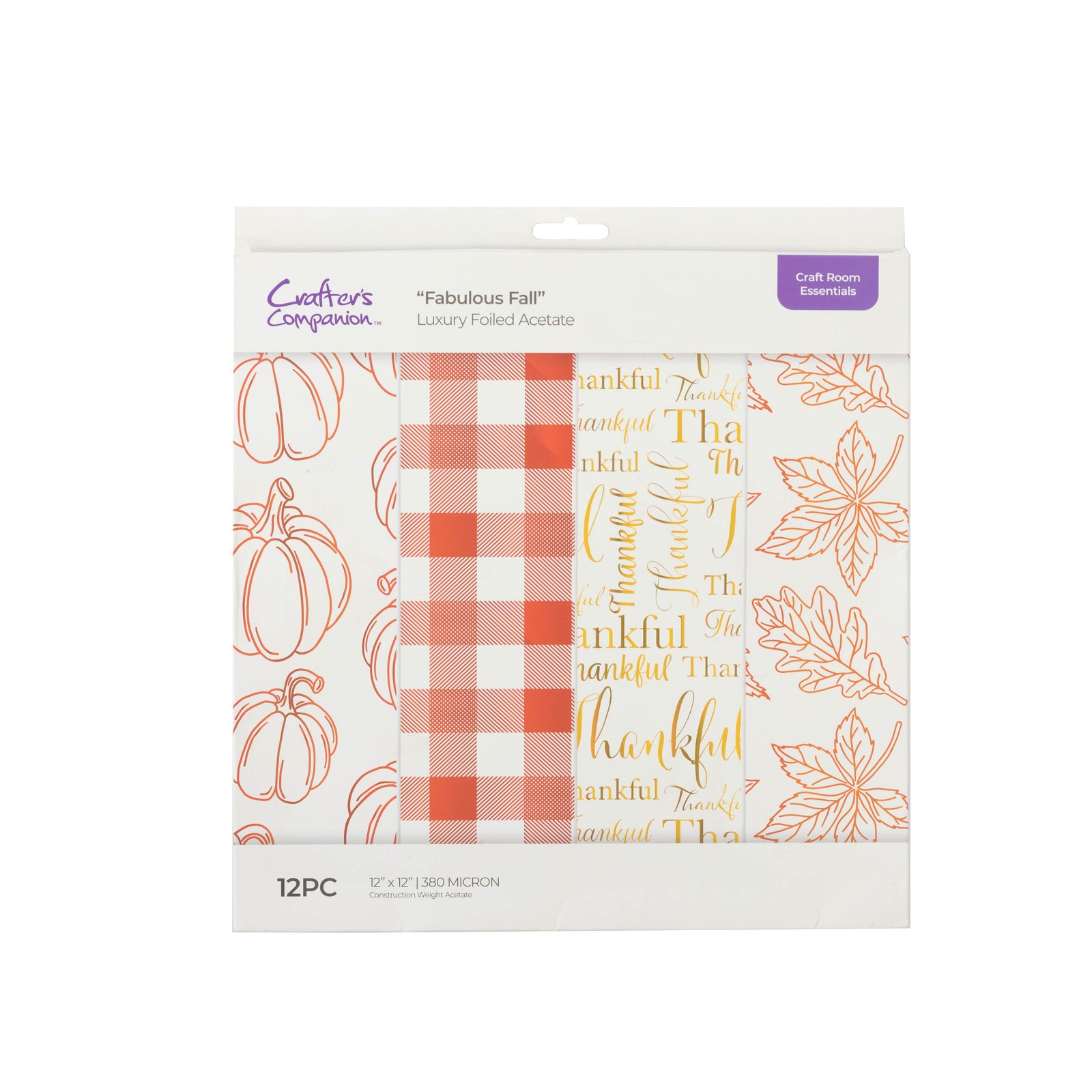 Crafter's Companion - Craft Room Essentials - 12 x 12" Foiled Acetate - Fabulous Fall