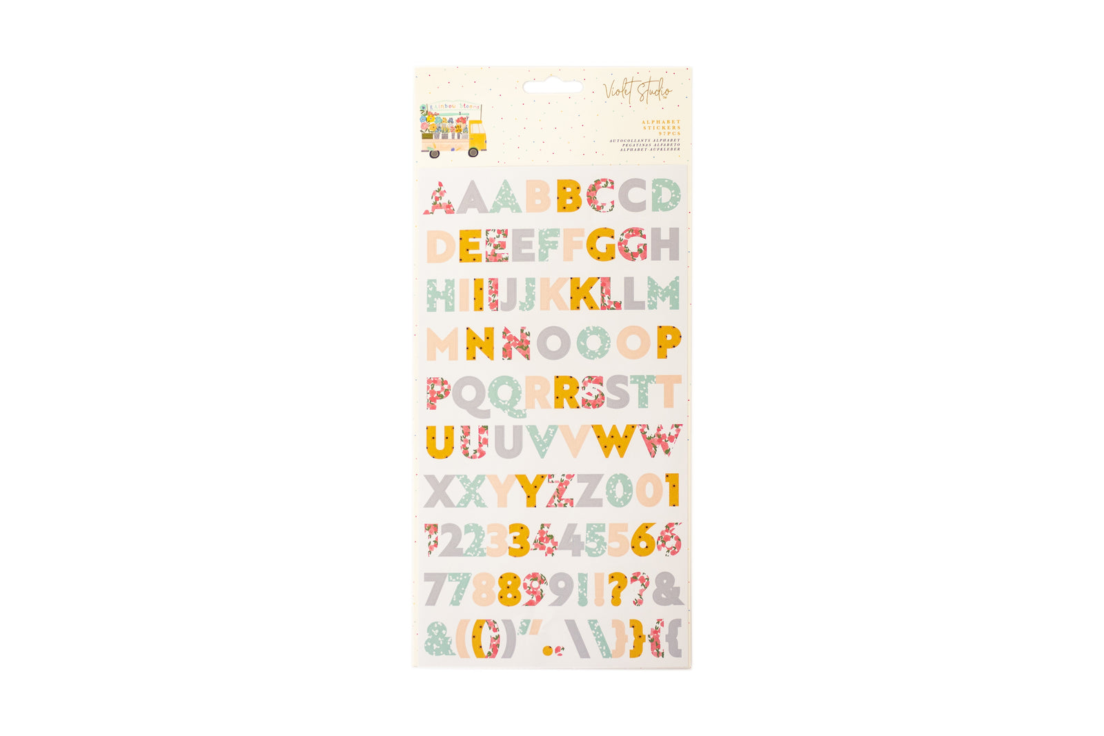Violet Studios Alphabet Stickers - Rainbow Blooms
