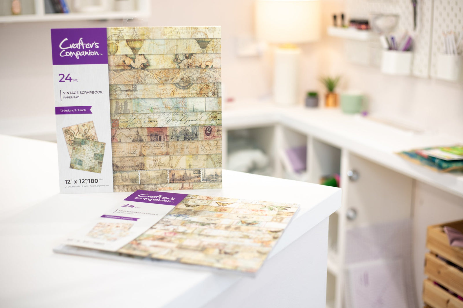 Crafters Companion 12” x 12” Paper Pad - Vintage Scrapbook