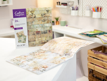 Crafters Companion 12” x 12” Paper Pad - Vintage Scrapbook