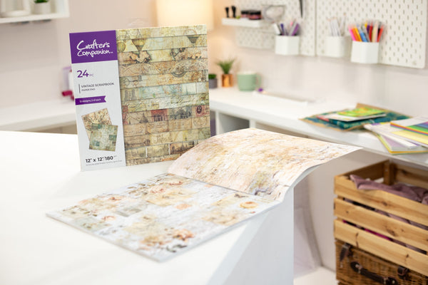Crafters Companion 12” x 12” Paper Pad - Vintage Scrapbook