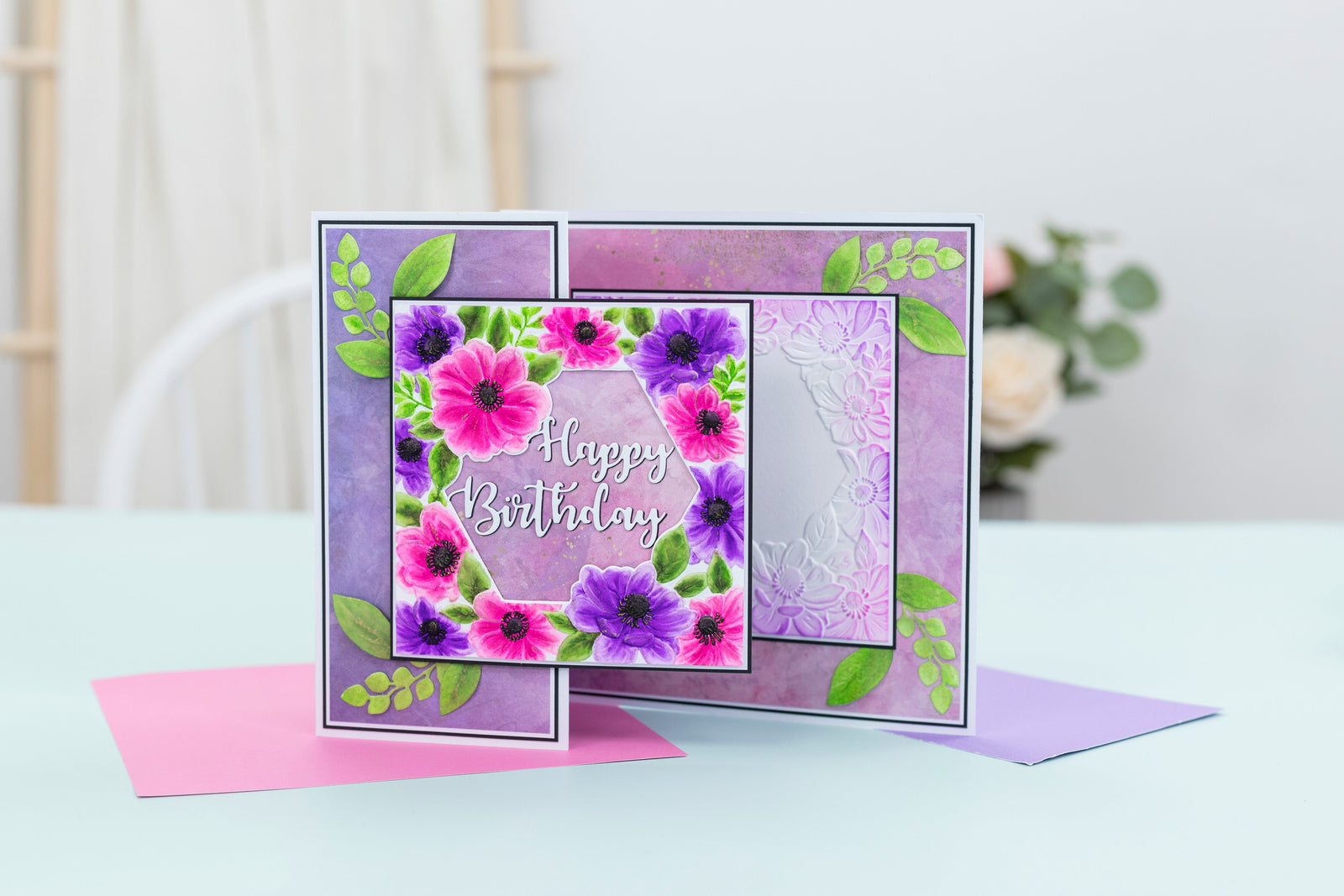 Crafters Companion 5.5" X 5.5" 3D Embossing Folder, Metal Die and Stencil Set - Alluring Anemones
