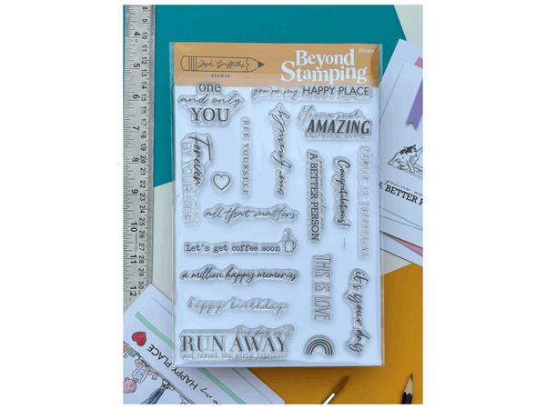 Josh Griffiths Studio - Beyond Stamping: Evergreen sentiments stamp set