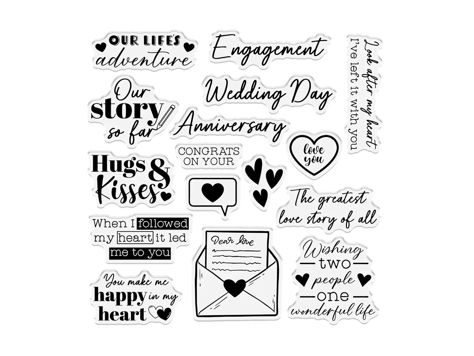 Crafter’s Companion Love is in the Air Clear Acrylic Stamps - Dear Love