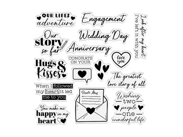 Crafter’s Companion Love is in the Air Clear Acrylic Stamps - Dear Love