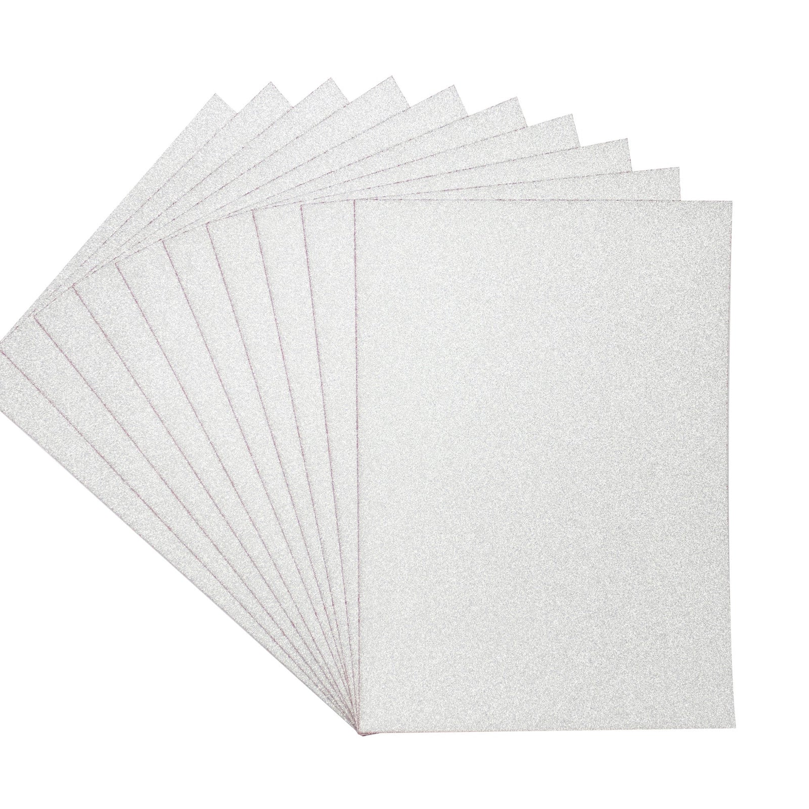 Crafter's Companion Glitter Card 10 Sheet Pack - Pale Silver
