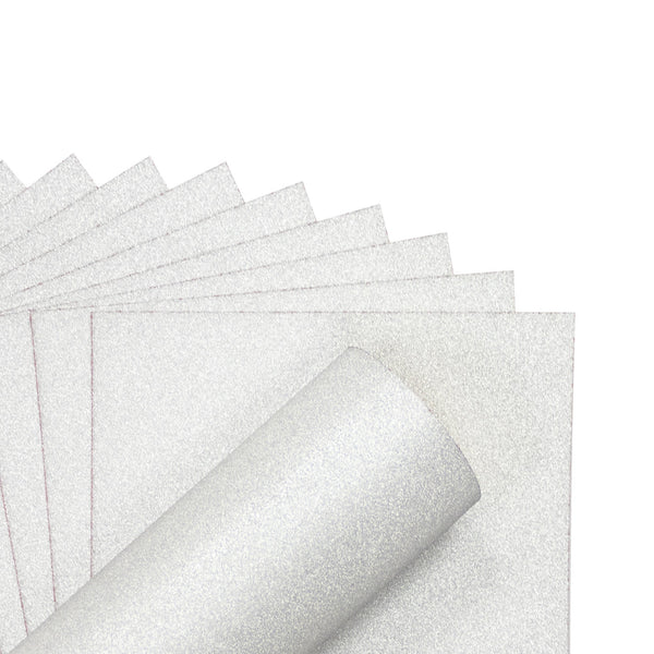 Crafter's Companion Glitter Card 10 Sheet Pack - Pale Silver
