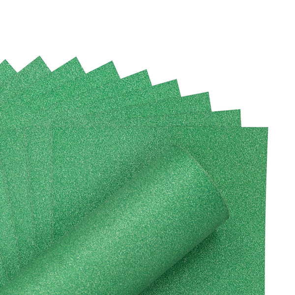 Crafter's Companion Glitter Card 10 Sheet Pack - Xmas Green