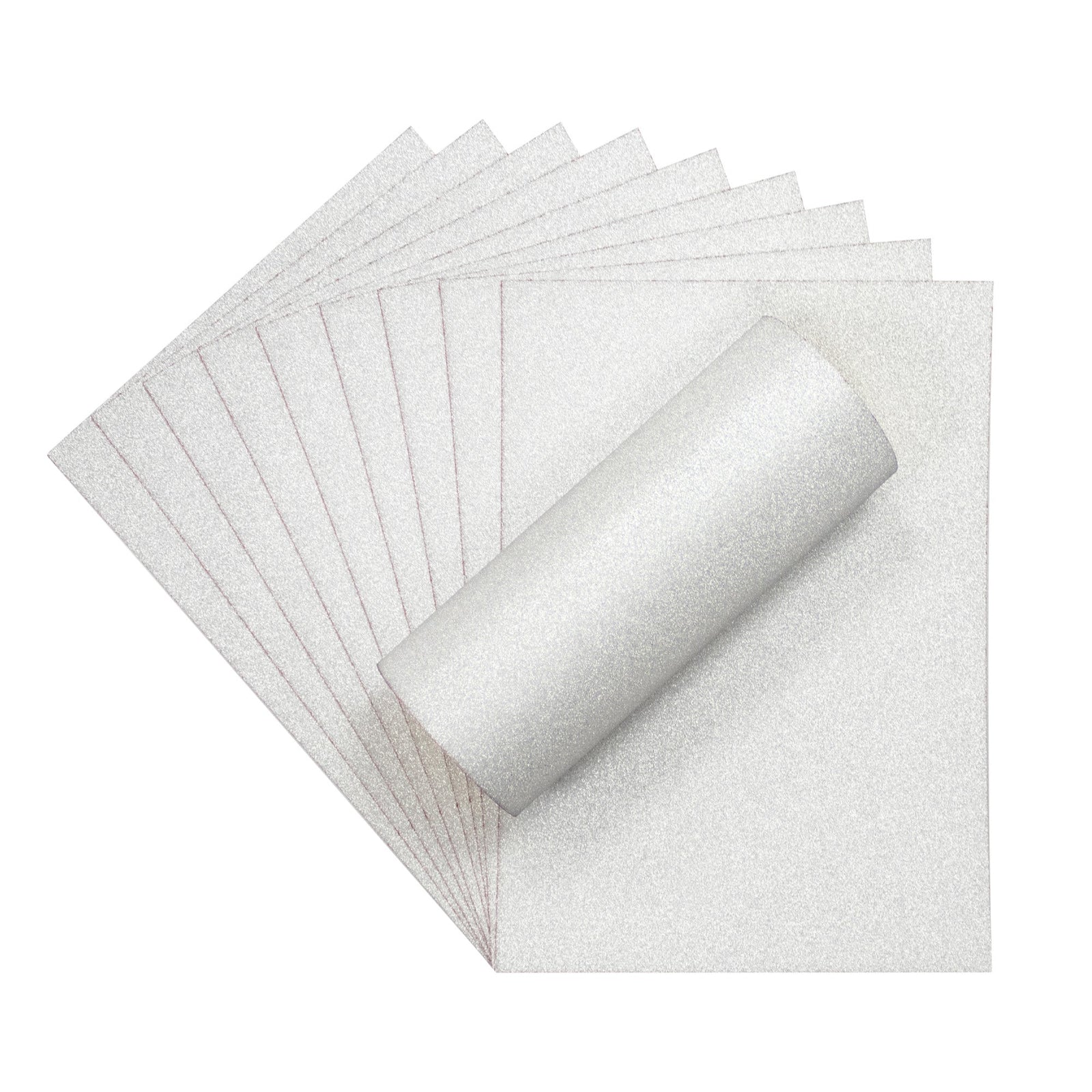 Crafter's Companion Glitter Card 10 Sheet Pack - Pale Silver