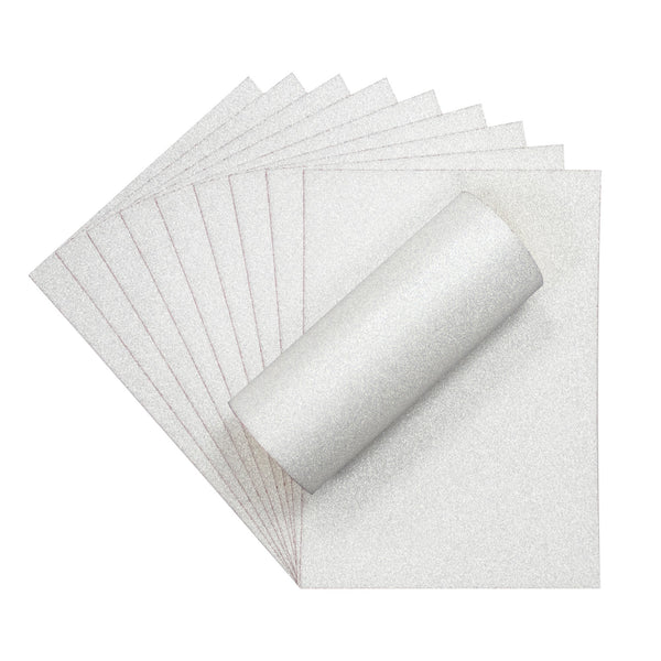 Crafter's Companion Glitter Card 10 Sheet Pack - Pale Silver