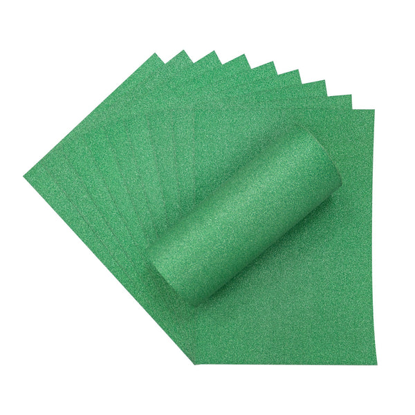 Crafter's Companion Glitter Card 10 Sheet Pack - Xmas Green