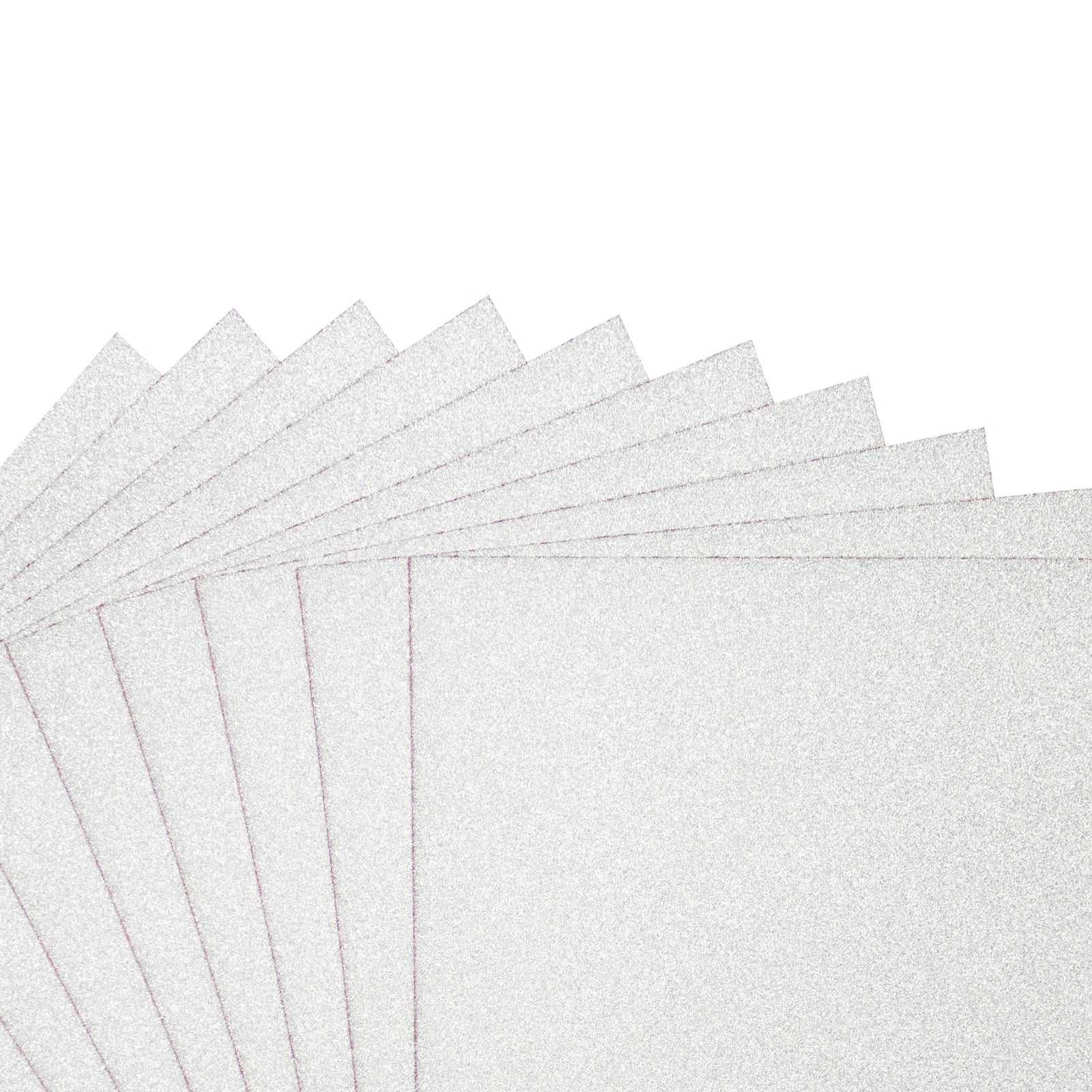 Crafter's Companion Glitter Card 10 Sheet Pack - Pale Silver