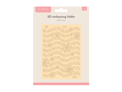 Crafter's Companion Joyous Angel 2D Embossing Folder 5"x7" - Joyful Music