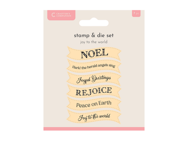 Crafter Companion Joyous Angel Stamp and Die - Joy to the World