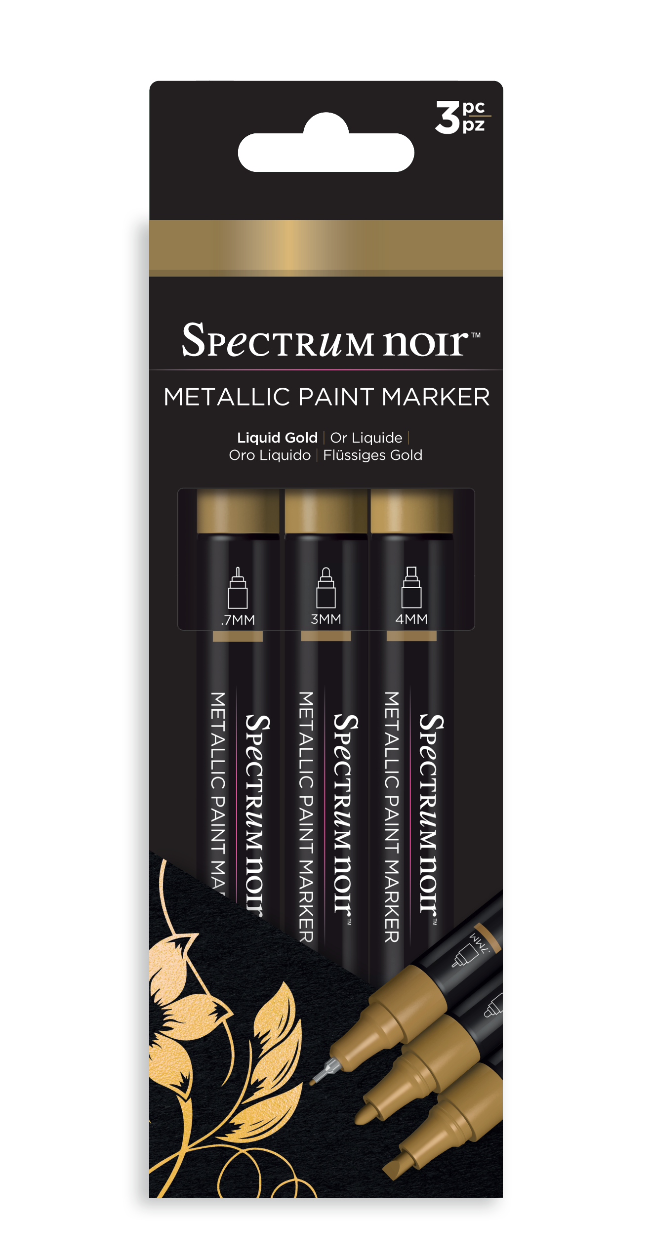 Spectrum Noir-Metallic Paint Marker (3PC) - Liquid Gold