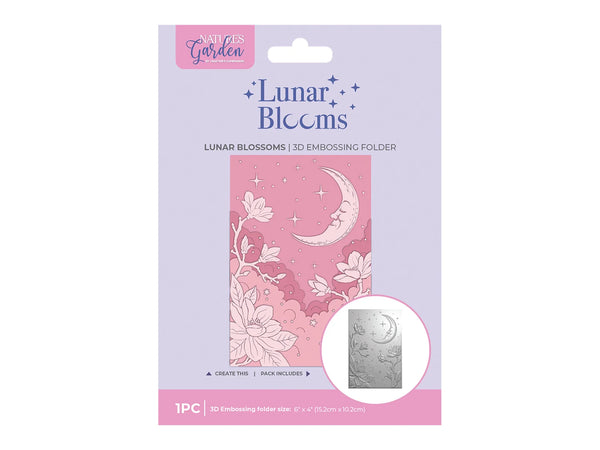Natures Garden Lunar Blooms 3D Embossing Folder - Lunar Blossoms