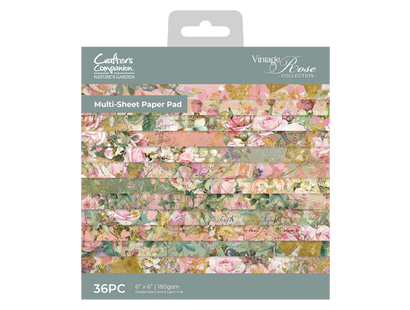 Nature's Garden Vintage Rose 6" x 6" Paper Pad