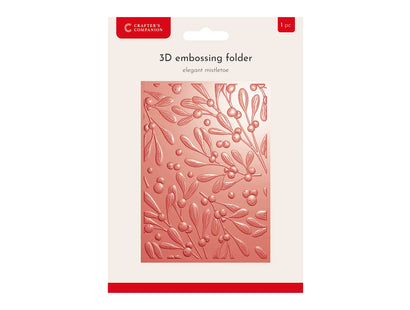 Crafter's Companion 3D Embossing Folder 5"x7" - Elegant Mistletoe