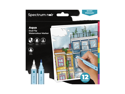 Spectrum Noir-Aqua 12pc-Basic Primary