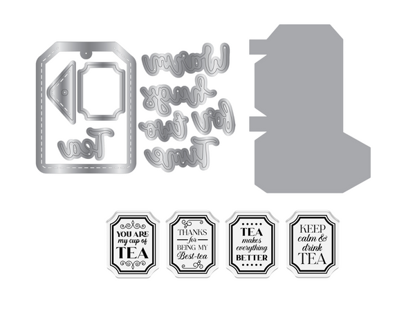 Sara Signature The Gilded Age Stamp, Die & Stencil Set - Tea Bag