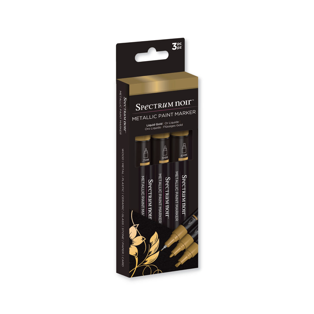 Spectrum Noir-Metallic Paint Marker (3PC) - Liquid Gold