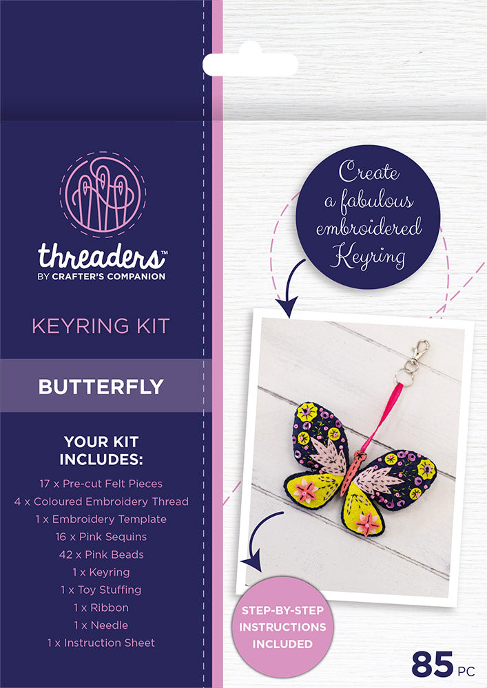 Threaders Keyring Kit Butterfly Crafters Companion EU