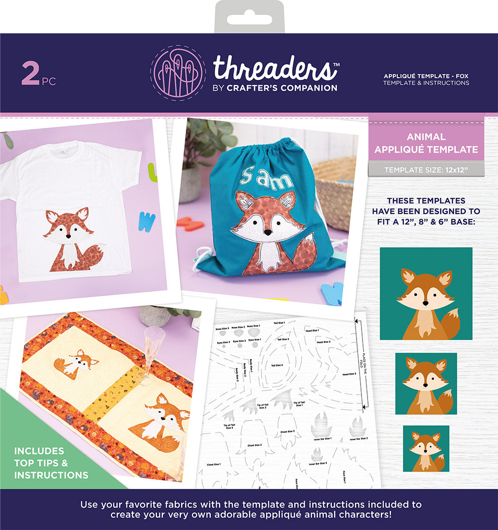 Threaders Animal Appliqué Template Fox Crafters Companion EU