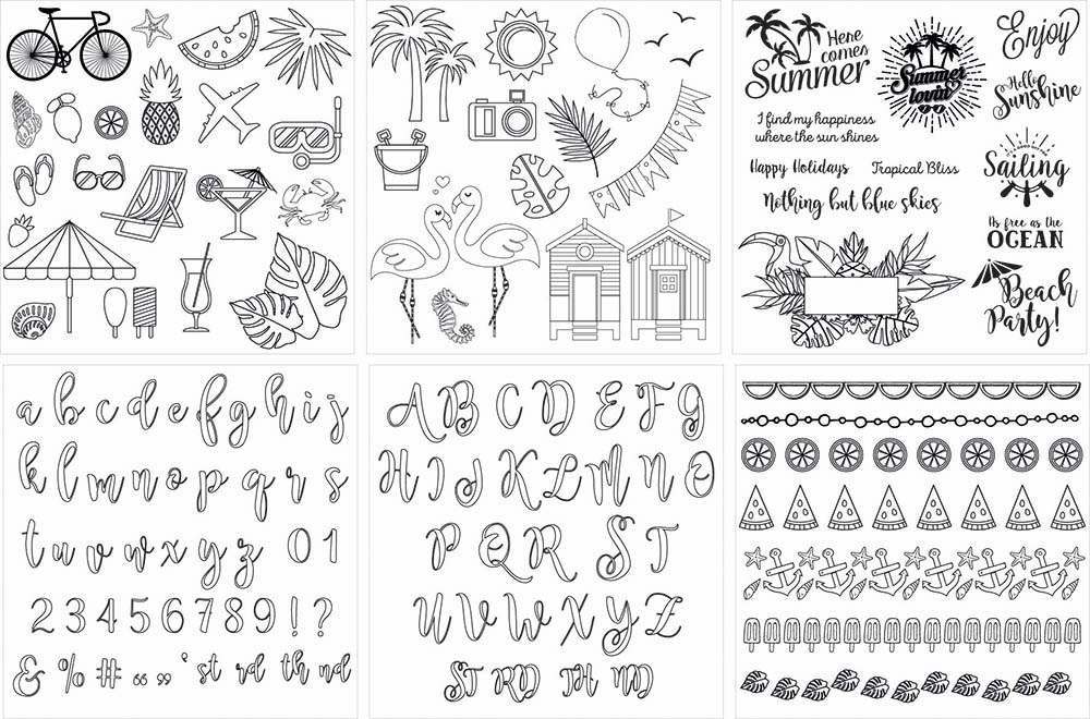 Threaders Embroidery Transfer Sheets - Summer Folded