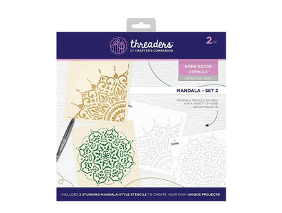 Threaders Home Decor Stencils - Mandala Set 2