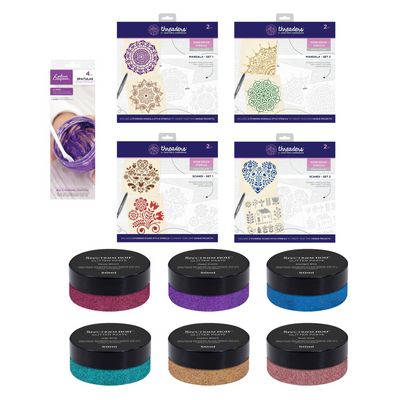 Threaders Glitter Paste and Home Décor Stencils Collection