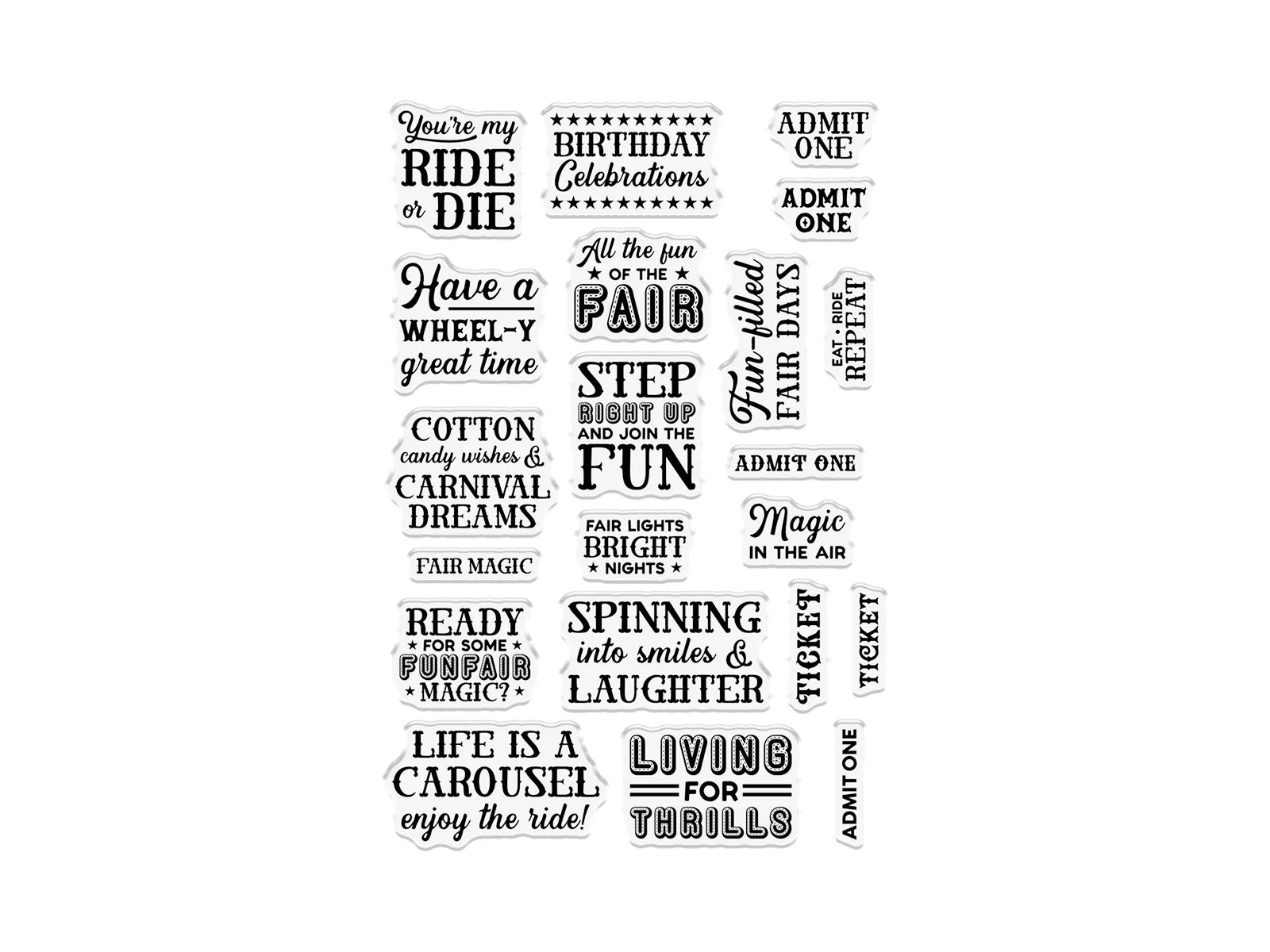 Vintage Carnival Stamp & Die - Ticket Fun