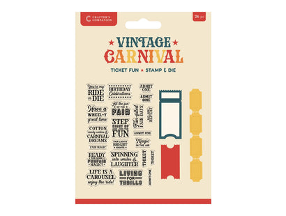Vintage Carnival Stamp & Die - Ticket Fun