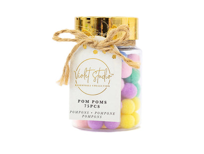 Violet Studios Pom Pom Jar -Pastels -  75pcs