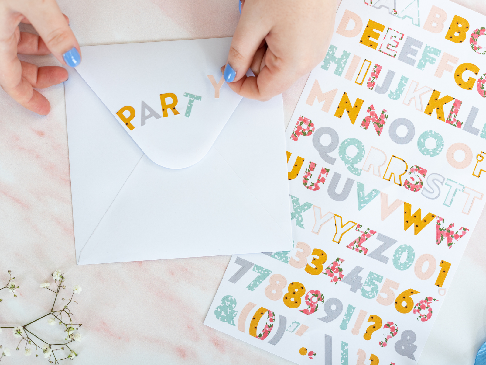 Violet Studios Alphabet Stickers - Rainbow Blooms