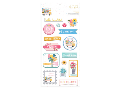 Violet Studios Sentiment Stickers - Rainbow Blooms