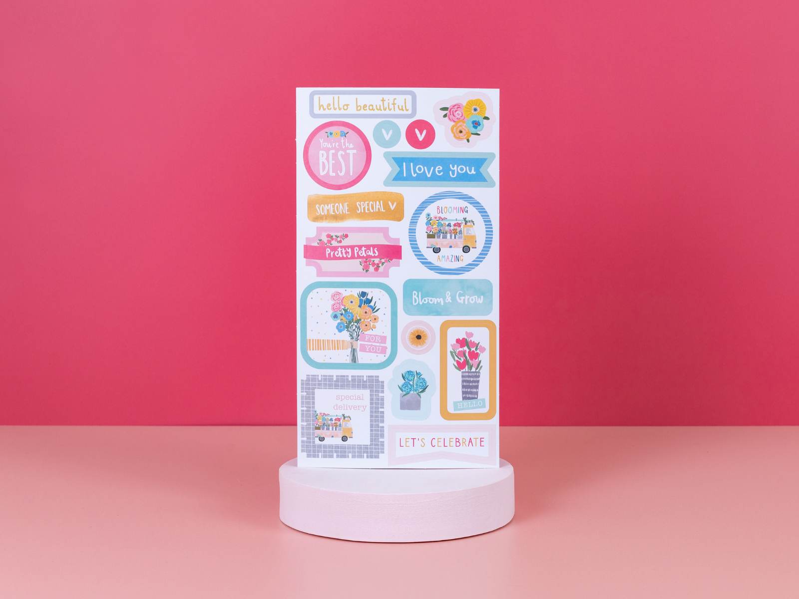 Violet Studios Sentiment Stickers - Rainbow Blooms