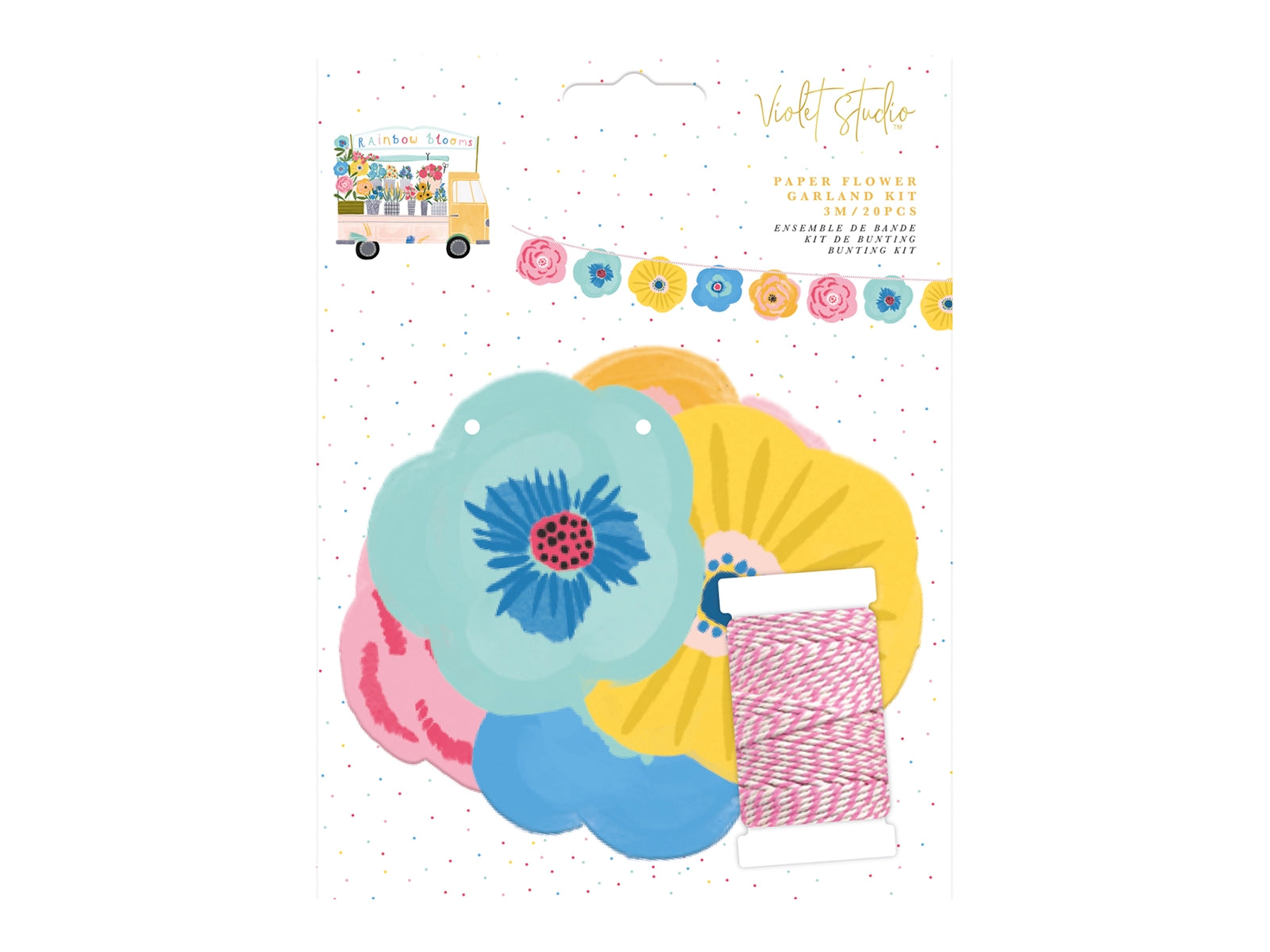 Violet Studios Paper Flower Garland Kit - Rainbow Blooms