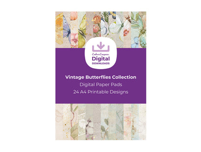 Vintage Butterflies Collection - Digital Paper Pad