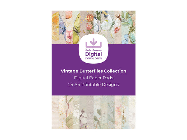 Vintage Butterflies Collection - Digital Paper Pad
