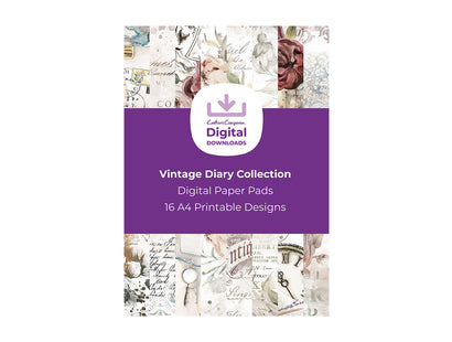 Vintage Diary Collection - Digital Paper Pad