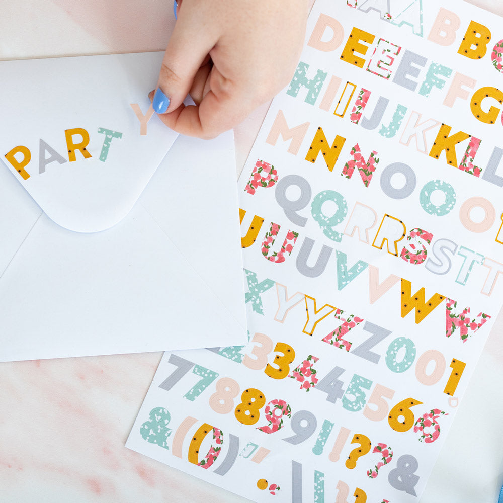 Violet Studios Alphabet Stickers - Rainbow Blooms