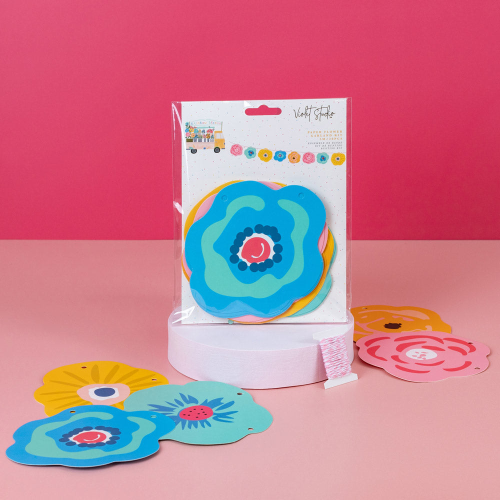 Violet Studios Paper Flower Garland Kit - Rainbow Blooms