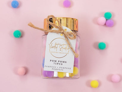 Violet Studios Pom Pom Jar -Pastels -  75pcs