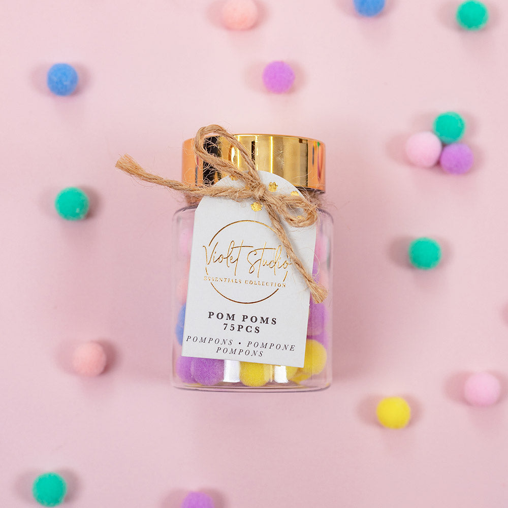 Violet Studios Pom Pom Jar -Pastels -  75pcs