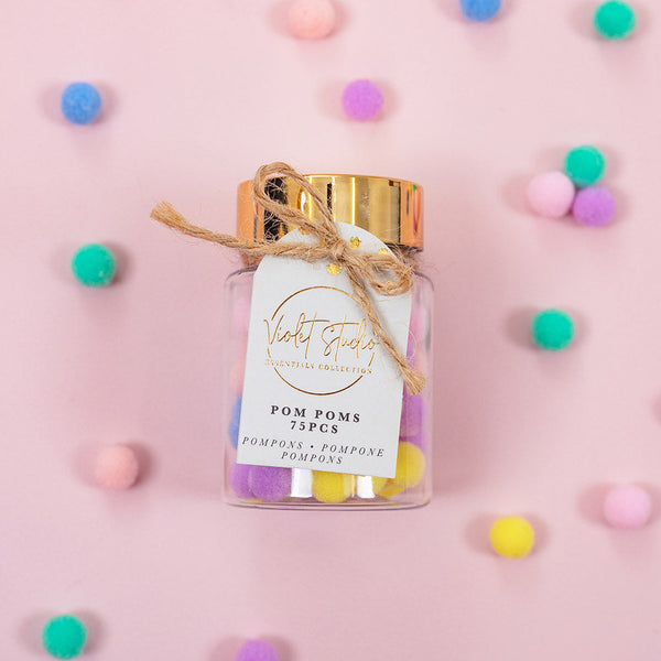 Violet Studios Pom Pom Jar -Pastels -  75pcs